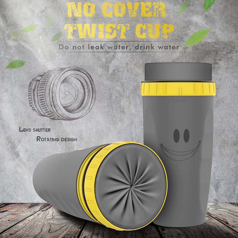 TwistLock No-Lid Travel Tumbler – Spill-Proof, Hot & Cold Drink Cup with Straw Seal