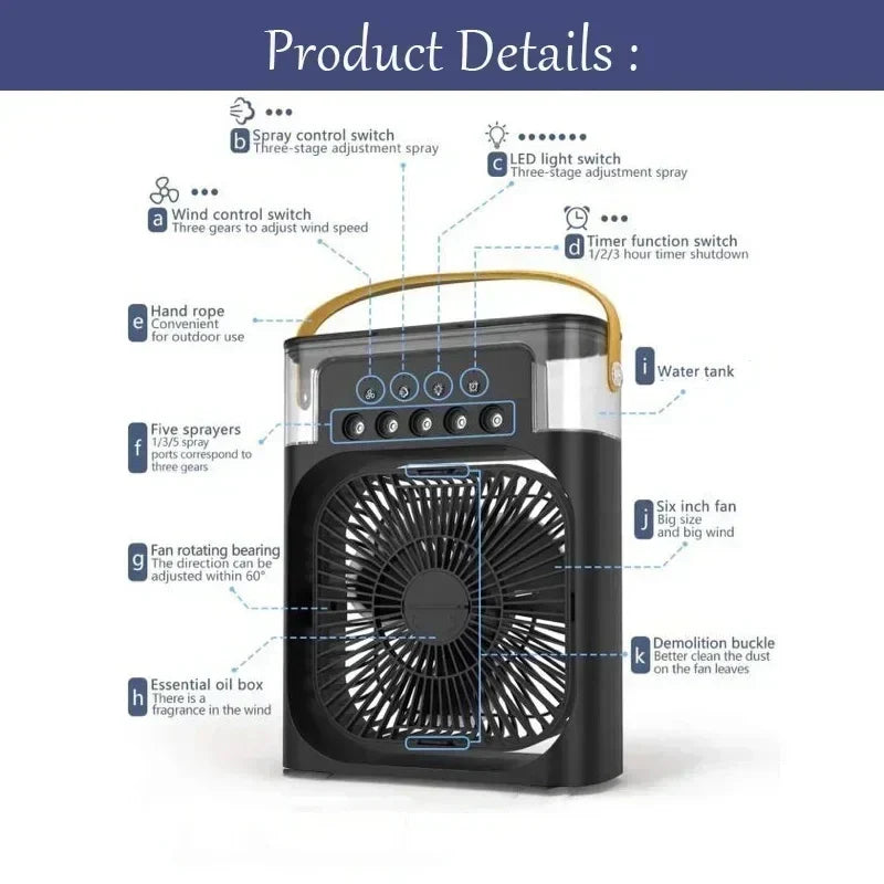 3-in-1 Portable Air Cooler with Humidifier