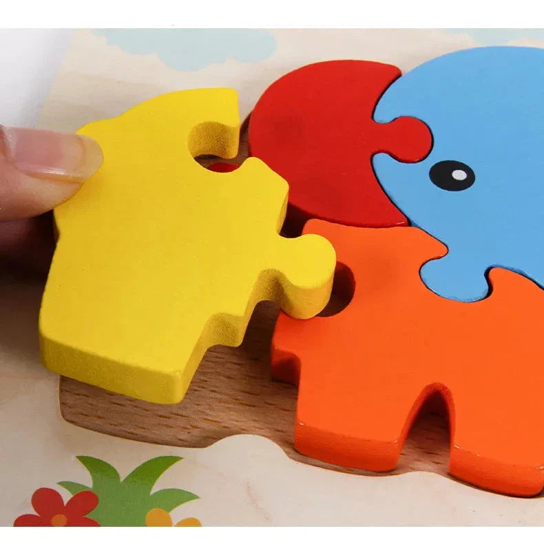 3D Wooden Animal Puzzle - Early Learning & Brain Booster for Kids