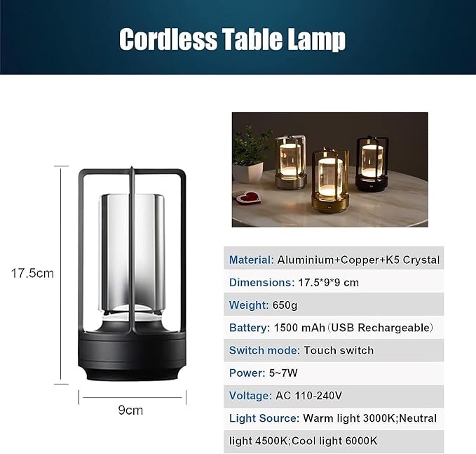 Rechargeable Vintage Glow Metal Lantern