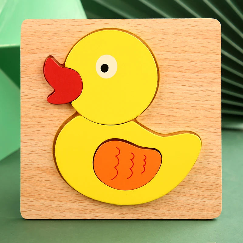 3D Wooden Animal Puzzle - Early Learning & Brain Booster for Kids