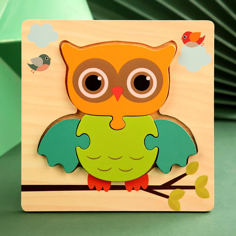 3D Wooden Animal Puzzle - Early Learning & Brain Booster for Kids