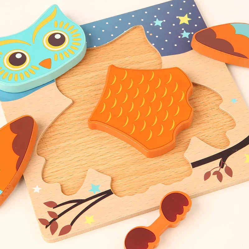 3D Wooden Animal Puzzle - Early Learning & Brain Booster for Kids