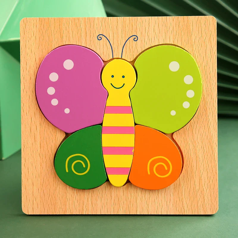 3D Wooden Animal Puzzle - Early Learning & Brain Booster for Kids