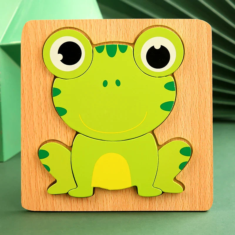 3D Wooden Animal Puzzle - Early Learning & Brain Booster for Kids