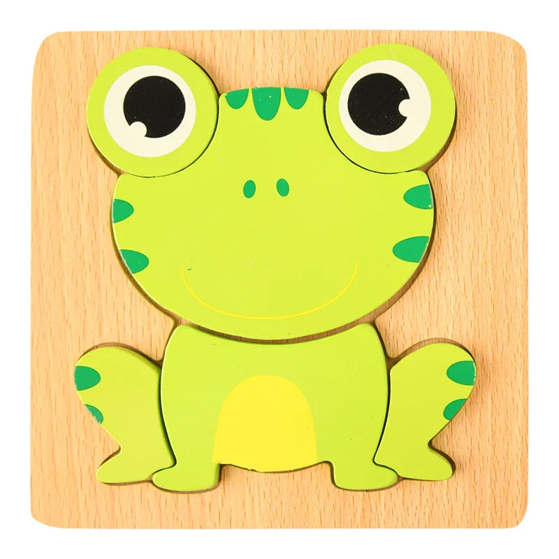 3D Wooden Animal Puzzle - Early Learning & Brain Booster for Kids