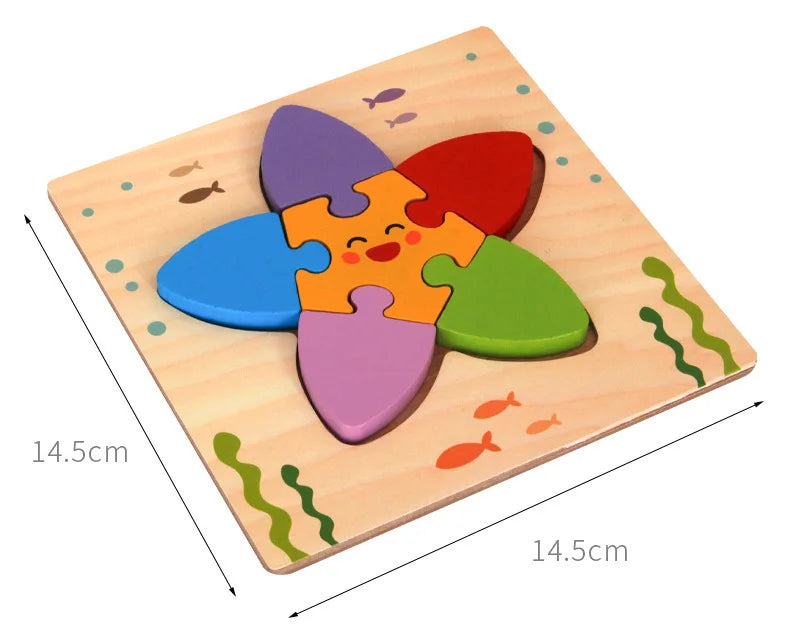 3D Wooden Animal Puzzle - Early Learning & Brain Booster for Kids