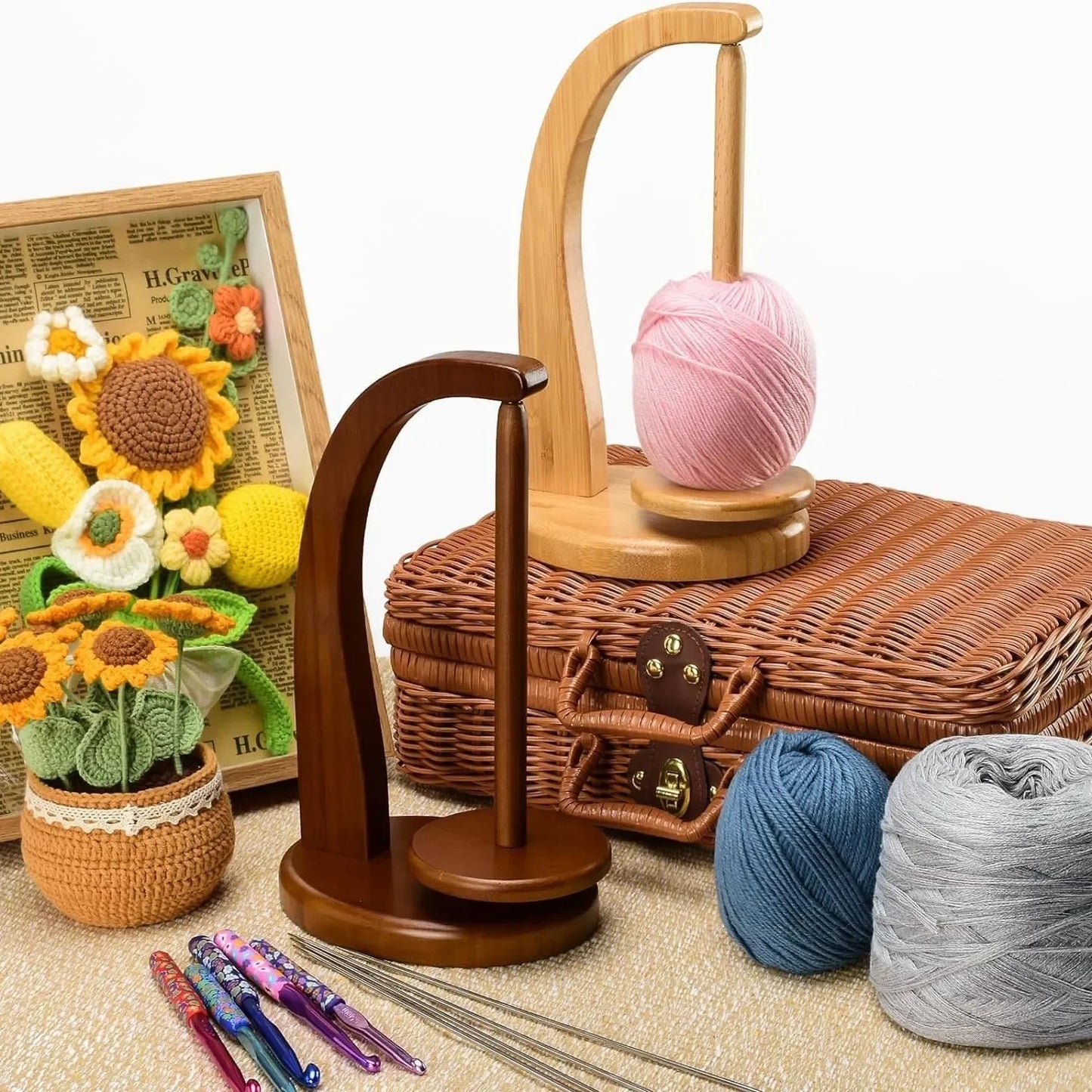 Elegant Wooden Yarn Spool Rack – Tidy Threads, Inspire Creativity