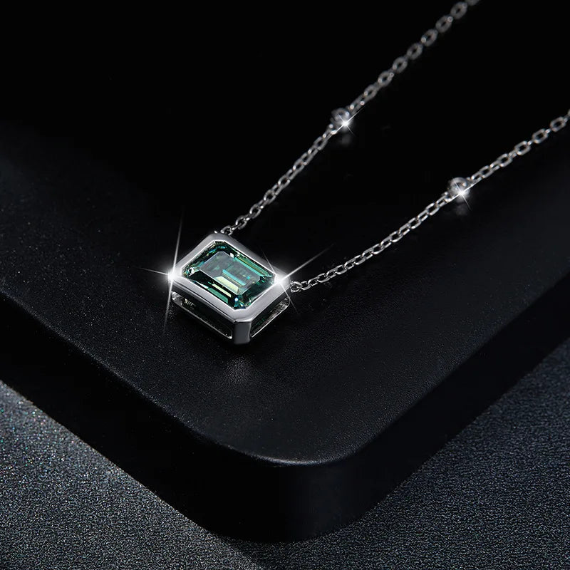 925 Sterling Silver Necklace with Moissanite Sparkle