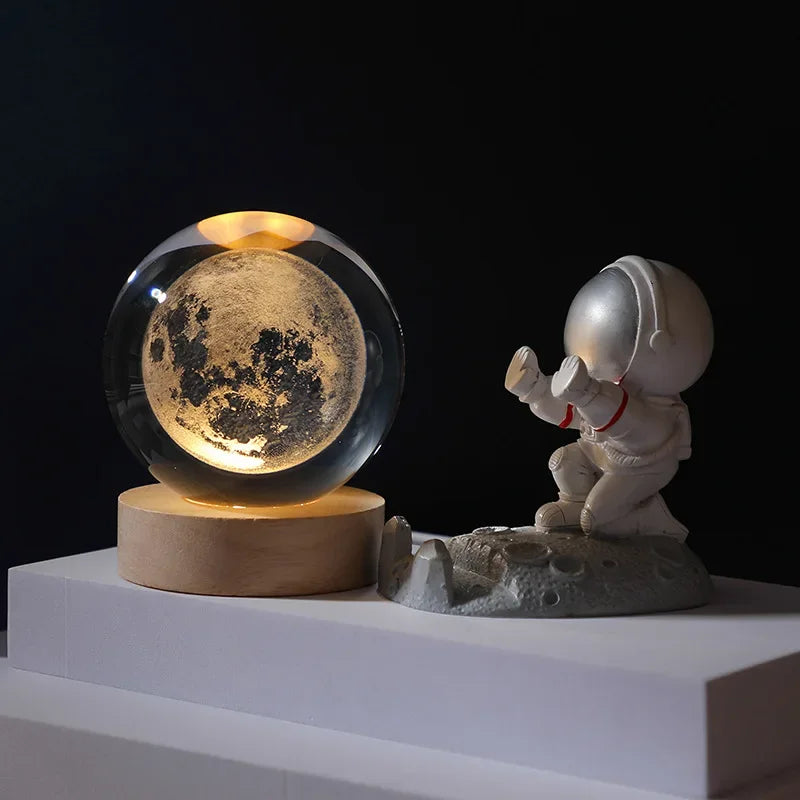 3D Solar System Crystal Ball Lamp