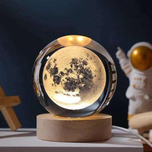 3D Solar System Crystal Ball Lamp
