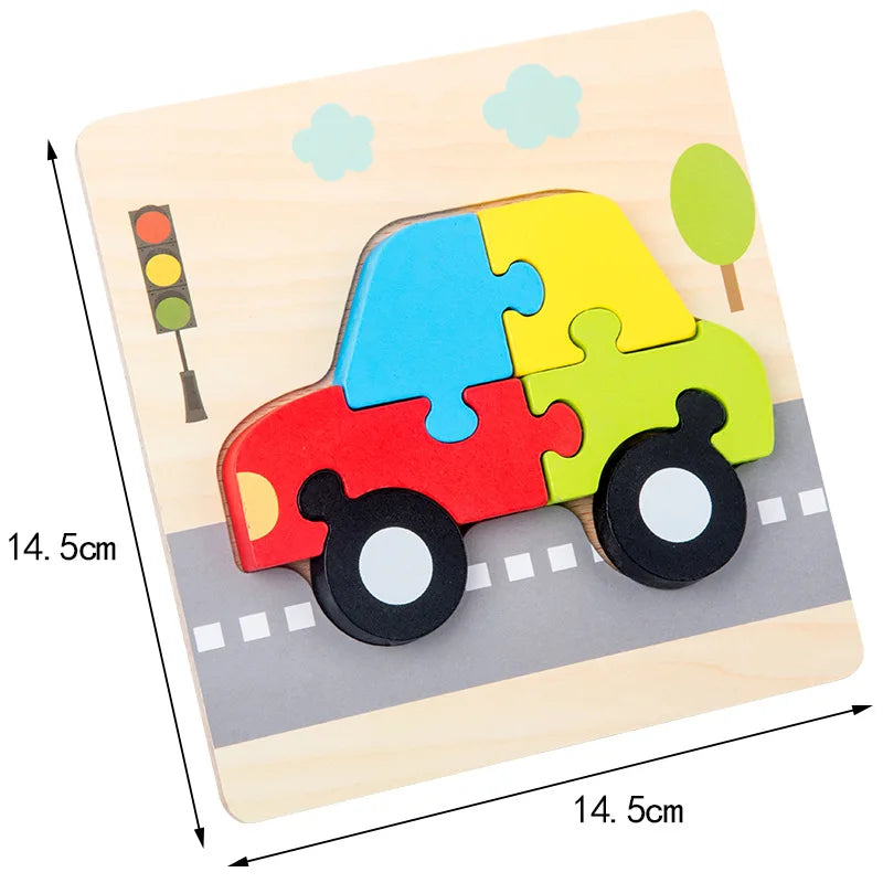 3D Wooden Animal Puzzle - Early Learning & Brain Booster for Kids