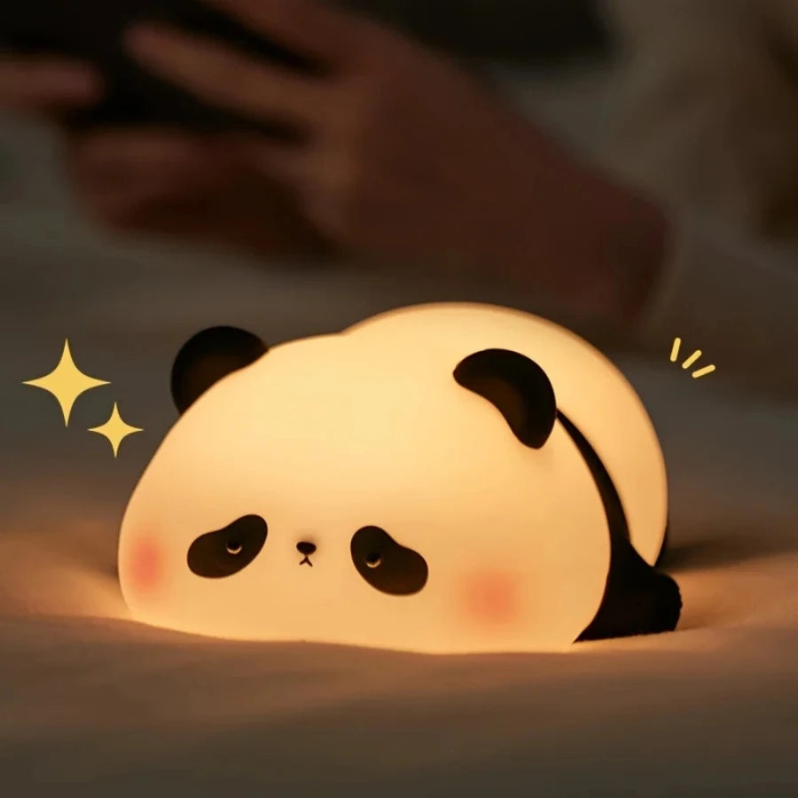 Rechargeable Lazy Panda Night Lamp β Tap-On Glow for Cozy Corners