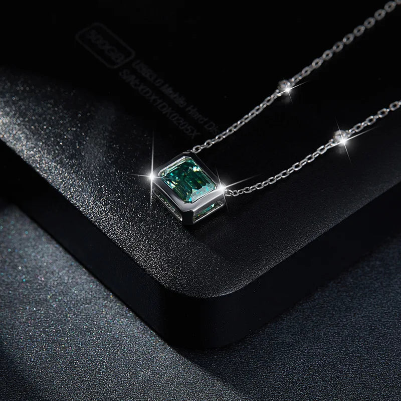 925 Sterling Silver Necklace with Moissanite Sparkle