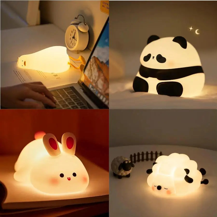 Rechargeable Lazy Panda Night Lamp β Tap-On Glow for Cozy Corners