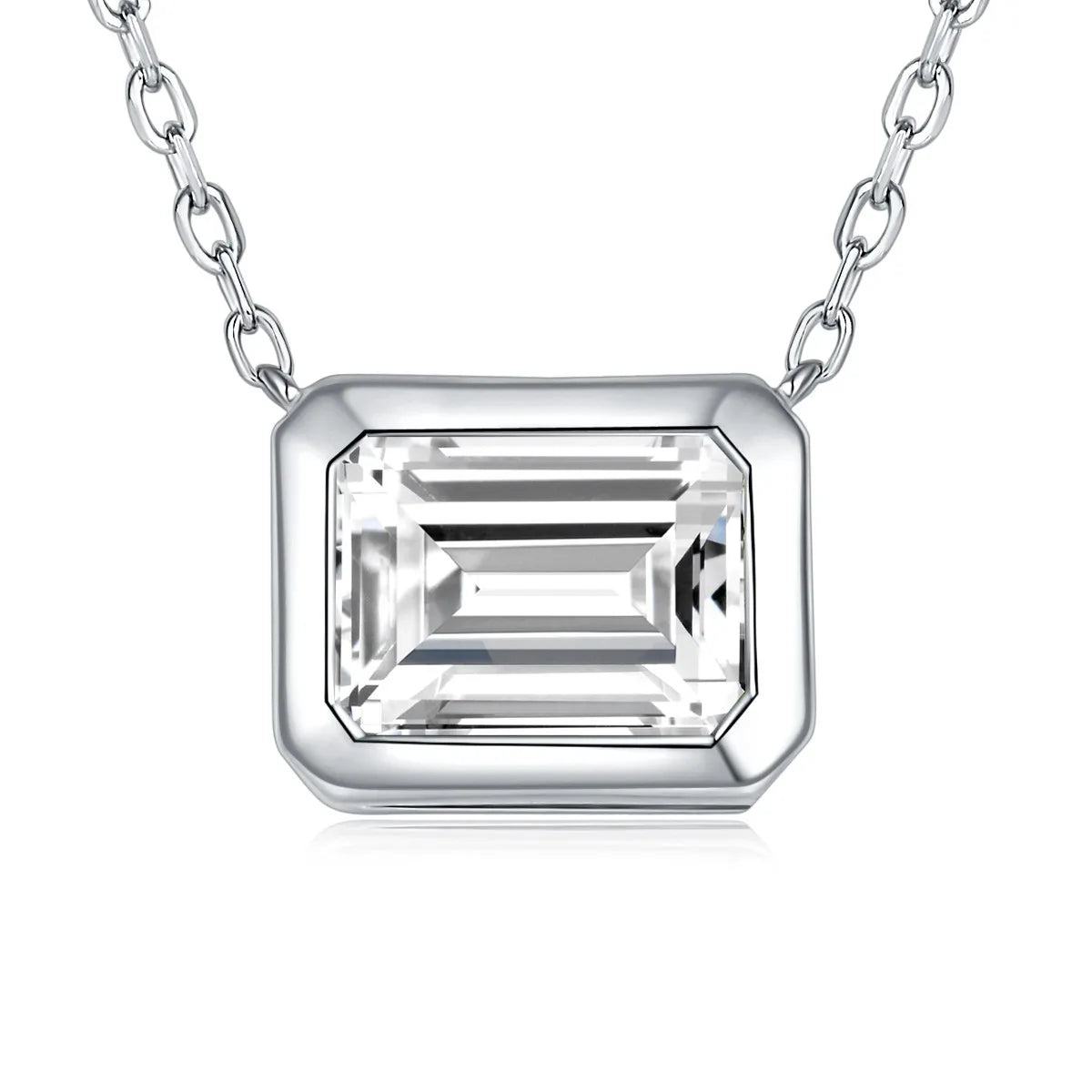 925 Sterling Silver Necklace with Moissanite Sparkle