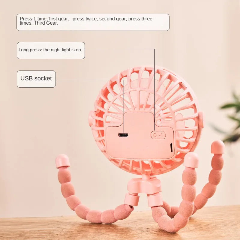 Clip-On Baby Fan for Strollers, Cribs & Travel