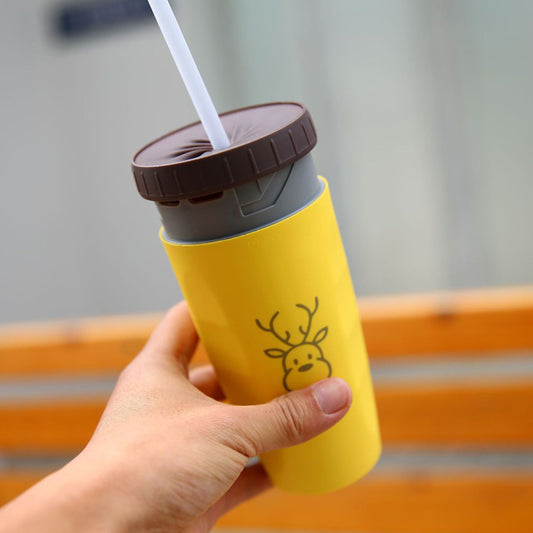 TwistLock No-Lid Travel Tumbler – Spill-Proof, Hot & Cold Drink Cup with Straw Seal