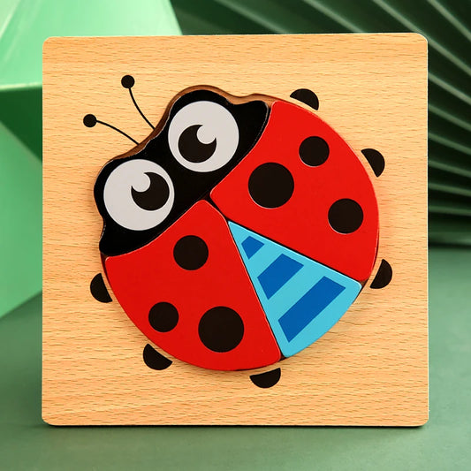 3D Wooden Animal Puzzle - Early Learning & Brain Booster for Kids