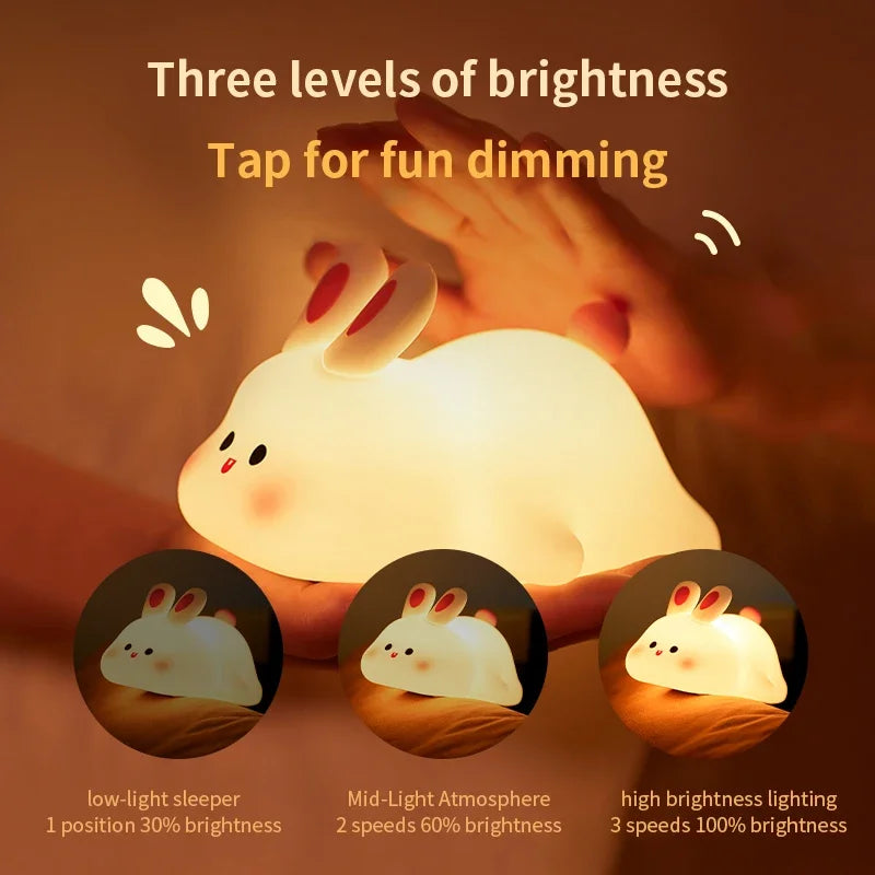 Rechargeable Lazy Panda Night Lamp – Tap-On Glow for Cozy Corners