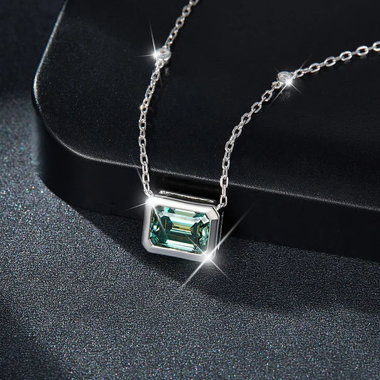 925 Sterling Silver Necklace with Moissanite Sparkle